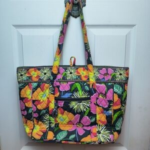 Vera Bradley Jazzy Blooms 2013 Tote Work Laptop Purse Diaper Quilted Bag Pockets